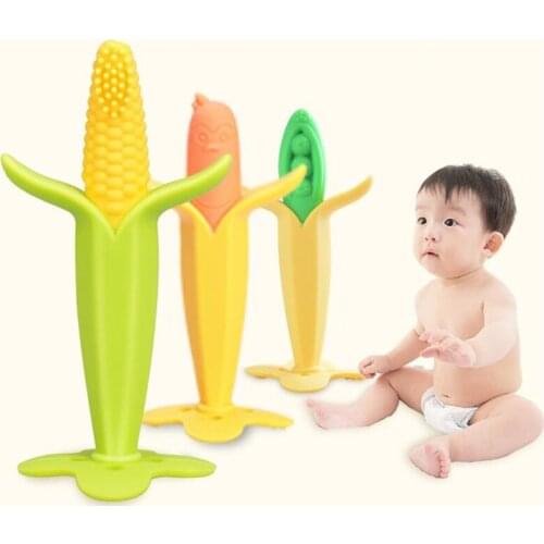 Baby Teether Toys Toddle Safe BPA Free Banana Teething Ring Silicone Chew Dental Care Toothbrush Nursing Beads Gift For Infant