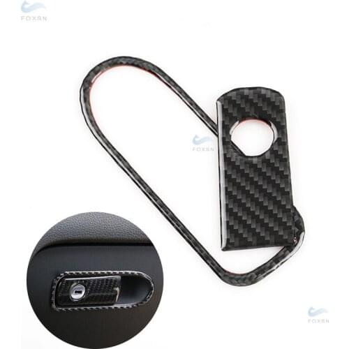 For VW Touareg 2011 - 2016 2017 2018 Car Accessories Interior Passenger Side Storage Box Pull Handle Cover Carbon Fiber Decor