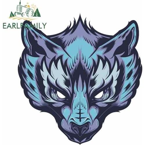 EARLFAMILY 13cm x 12.2cm For Wolf Funny Car Stickers Creative Decal Vinyl Car Wrap Sunscreen Campervan Air Conditioner
