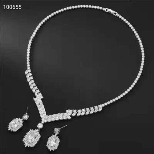Funmode Luxury Design AAA Cubic Zircon Jewelry Sets Bridal Dubai Full Jewelry Set For Women Wedding Party Accessories FS203