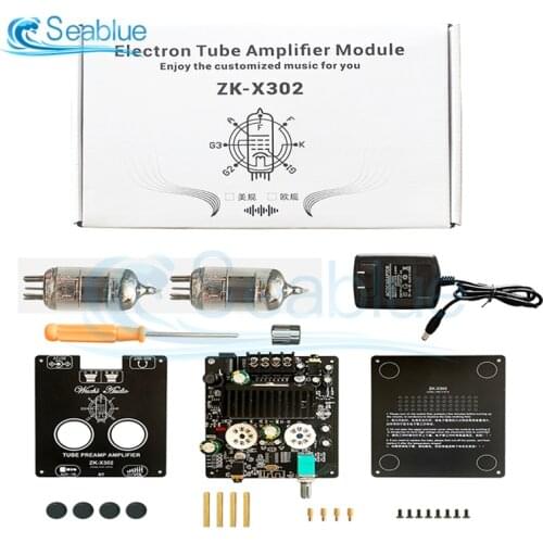 X302 30WX2 Bluetooth 5.0 Tube Amplifier Module 6J1 Tube Front Stage Accurate Pairing Fever HIFI Power Supply