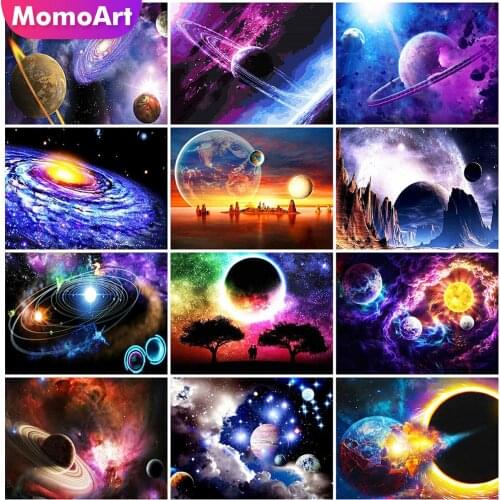 MomoArt 5D DIY Diamond Painting Space Rhinestone Picture Diamond Embroidery Universe Landscape Mosaic Sale Wall Decorations