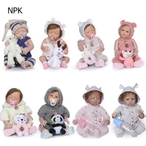 48cm Soft Vinyl Simulation Reborn Baby Dolls with Clothes Children Lifelike Baby Doll for Kid photography prop Sleeping Playmate