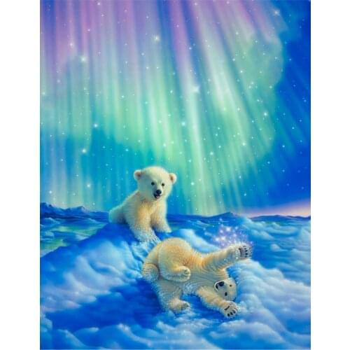 Oneroom Snowing bears ,Counted Cross Stitch 14CT Cross Stitch Sets Wholesale cartoon Cross-stitch Kits Embroidery Needlework