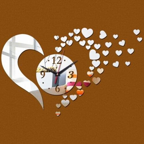 Home decor ayclic mirror wall clock modern design watch gift Living Room Acrylic promotion Multi-piece set