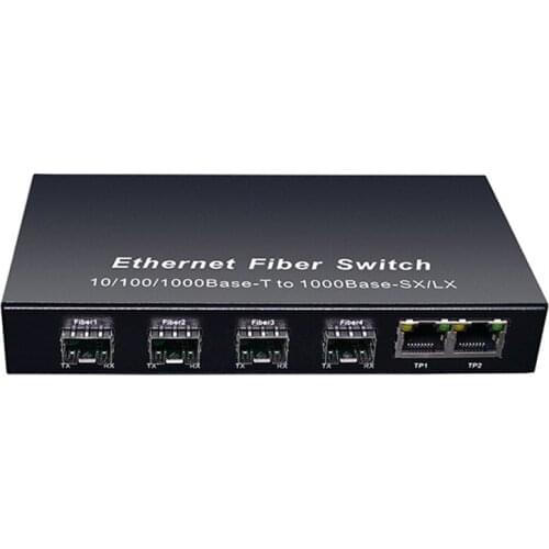 Gigabit SFP Fiber Switch 1000Mbps Optical Media Converter 4XSFP Fiber Port And 2 RJ45 UTP Port 4/8G2E Ethernet Switch