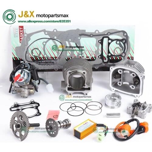 58.5mm bore of cylinder kit GY6 180CC add power at least 30% Racing Camshaft CDI Muffler Performance Exhaust