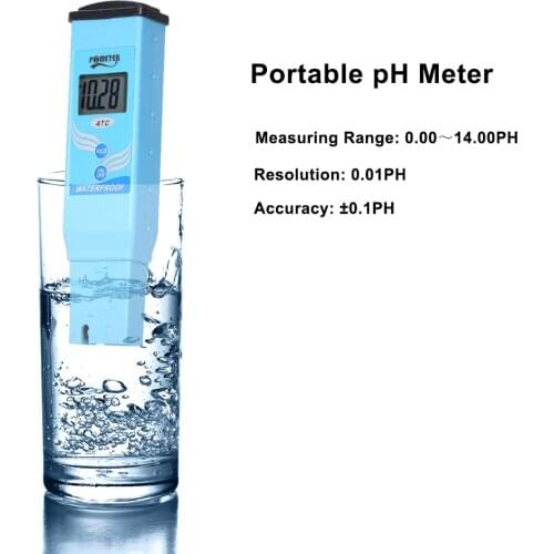 PH Meter Digital LCD Water Quality Test Meter Portable Waterproof pH Tester Water Quality Monitor Tester Detector