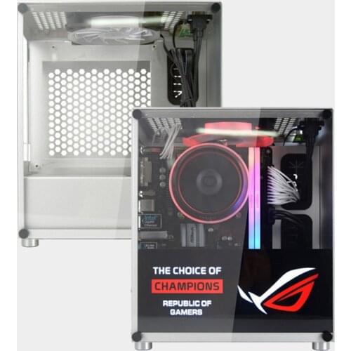 All Aluminum DIY ITX Computer Case Side Open Gaming Desktop Cases With 1x120mm LED Cooling Fan SFX Powr Supply Kits Mini PC Case
