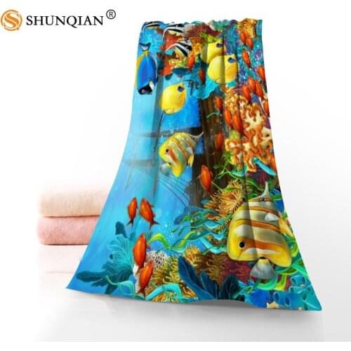 High Quality Corals Fish Microfiber Bathroom Washcloth,Towels Custom Face Towel/Bath Towel Size 35x75cm, 70x140cm
