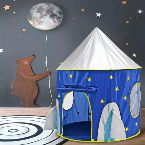 Hot Style Childrens Tent Play House Space Capsule Yurt Cartoon Tent Clear Printing Exquisite Craft Shutter Doors Easy To Open