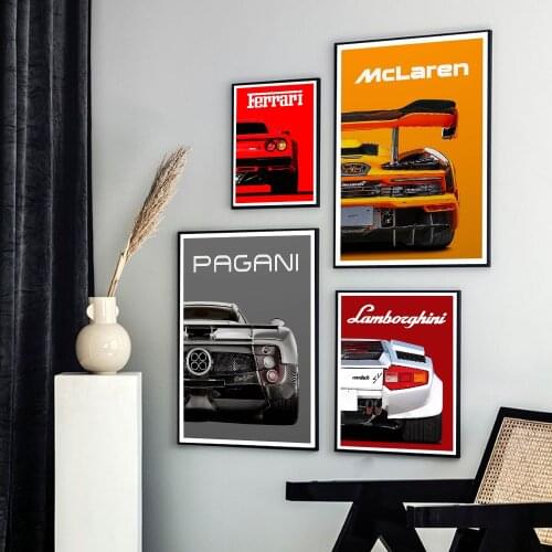 Modern Super Cool Various Racing Cars Canvas Painting Wall Art Nordic Posters and Prints Wall Pictures for Living Room Decor