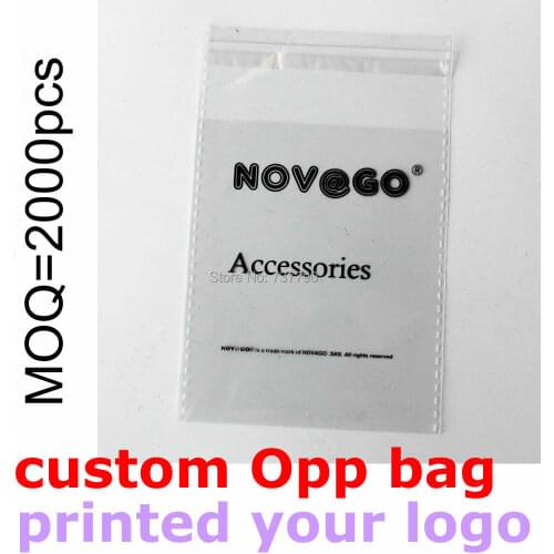 Custom printed logo gift clear self adhesive poly opp plastic bag for clothes packaging