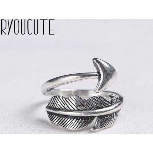 Vintage Silver Color Arrow Rings for Women Adjustable Size Rings For Men Girls Open Jewelry