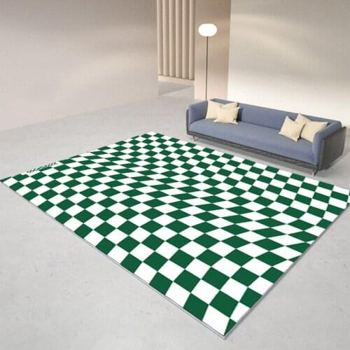 Wavy Checkered Rug Retro Purple/Green/Blue/Pink/Yellow Plaid Rug Living Room Bedroom Carpet Fluffy Sofa Coffee Table Floor Mat