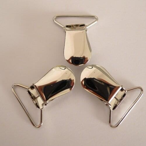25pcs 1'' 25mm Oval Shape Silver Color Suspender Clips