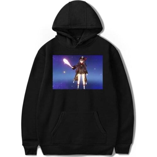 Cool Genshin Impact Kawaii Hoodie Aesthetic Loose Hu Tao Printed Clothes Harajuku Clothing Casual Streetwear Women Sweatshirts