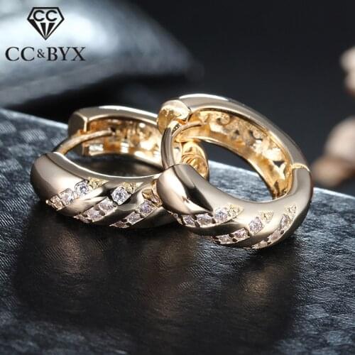 Vintage rose gold color round clip earrings for women 5mm fashion jewelry ear earring for party wedding E025