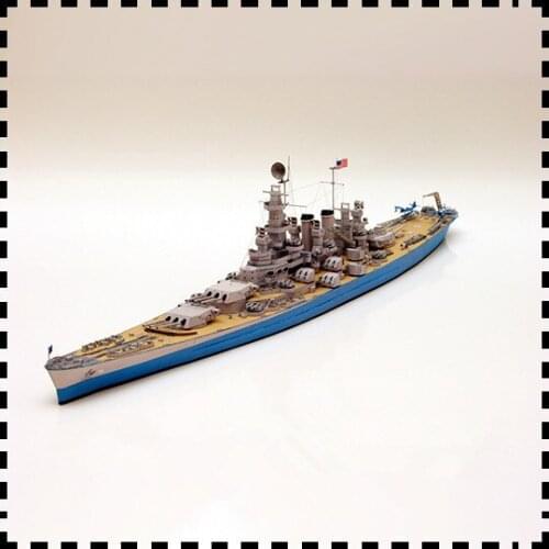 1:400 Scale USS North Carolina-class Battleship DIY Handcraft Paper Model Kit Handmade Toy Puzzles
