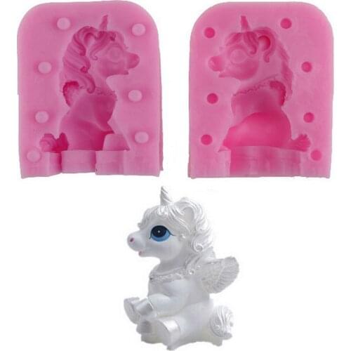 1 Set 3D Unicorn Shape Silicone Mould Chocolate Fondant Soap Candy Cake Molds Kitchen Baking Cake Decorating Tools