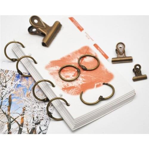 10pcs 25mm Metal Loose Leaf Book Binder Hinged Rings Metal Book Ring for Scrapbook Album Planner Office Supply School Stationery