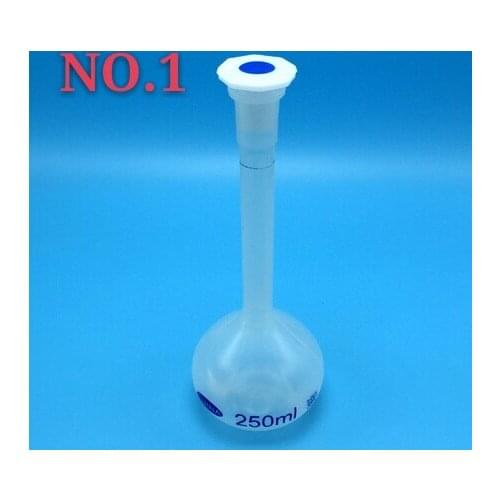 10pcs,50ml,100ml,250ml,500ml,1000ml Volume Volumetric flask Long Neck Clear White Plastic Volumetric Measuring Flask Sets
