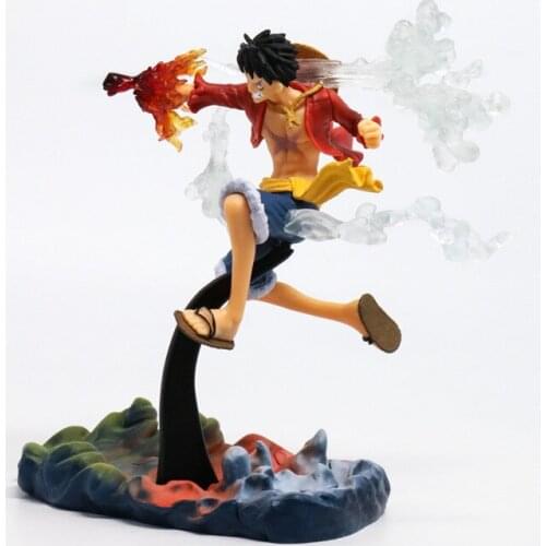 18CM pvc Japanese anime figure ONE PIECE Monkey D. Luffy modeling fire punch fighting version action figure collectible model