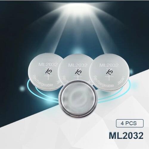4pc Maxell Original ML2032 3V Rechargeable lithium battery button cell button batteries (ML2032)