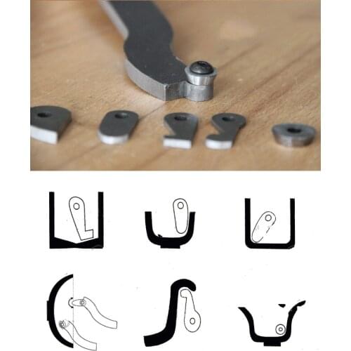 6pcs Replacement Blades Wood Turning Tool Wood Handle with Titanium Coated Wood Carbide Insert Cutter Woodworking Tools