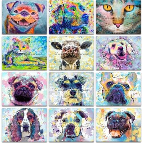 New Diamond painting Animals Dog cat bull bulldog 5D DIY Full Square Drill embroidery Cross stitch 3D Round mosaic Drawing 1107