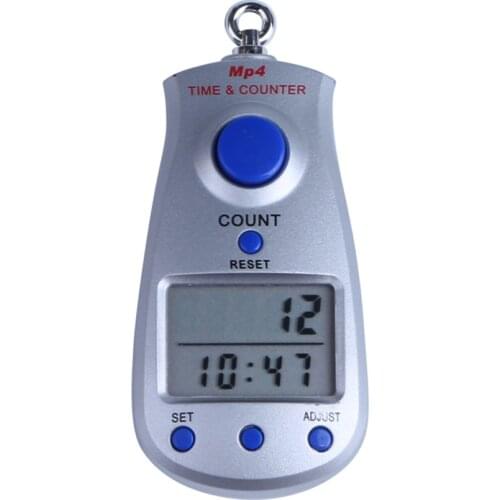 Big LCD display 5 digital electronic hand tally counter with string and time date display 5 color availabe