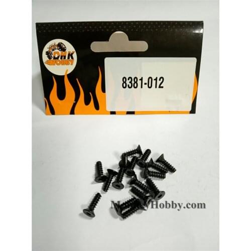DHK RC CAR PARTS -012 Flathead screw-coarse thread(KB3*10mm) (16 pcs)