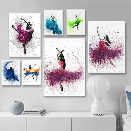 Elegant Dancing Ballerina Posters and Prints Nordic Home Decoration Canvas Painting Modular Wall Art Pictures for Bedroom