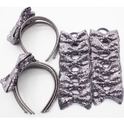 Purple Sequin Bow Headband for Girls,Glitter Tooth Bows for Baby Hair Accessories,Bling Headbands for Kids Teens Childrens 11