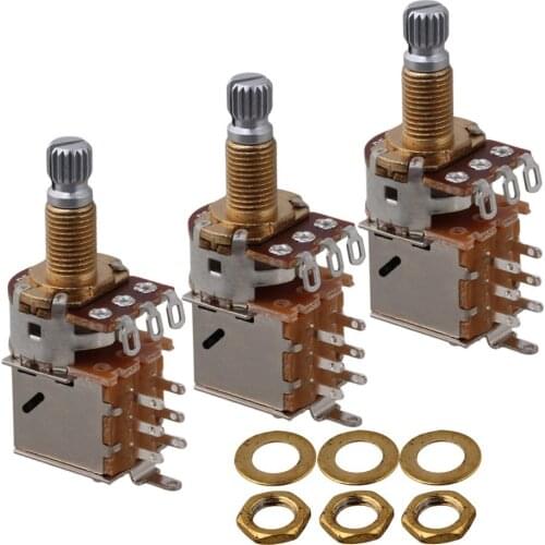 Guitar Pickup A500K B500K A250K B250K Push Pull Guitar Control Pot Potentiometer for Electric Guitar Bass Instrument Accessories