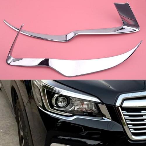 Car Head Light Cover Trim Molding Eyebrow Chrome Fit for Subaru Forester 2019-2020