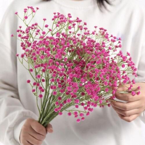 7 Colors Fake Gypsophila Ornamental Vase Bottle Flowers Vividly Plastic Wedding Party Simulation Bouquet Bride Hand Held Stars