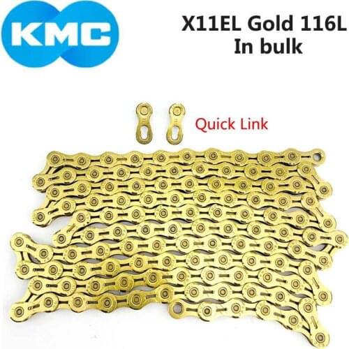 KMC X11EL Bicycle Chain 116L 11 Speed Bicycle Chain With Quick Link gold bulk for Mountain/Rrod Bike Bicycle Parts gold Chain