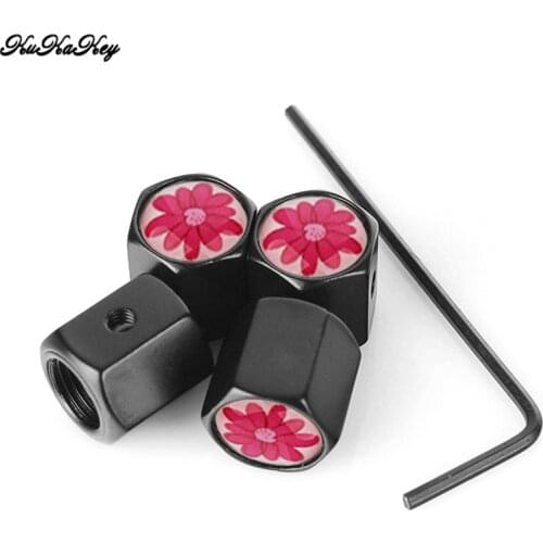 Zinc Alloy Car Tire Wheel Valve Caps Flower Style Anti-theft Tubeless Tyre Valve Dust Caps Bicycle Parts Motorcycle Accessories