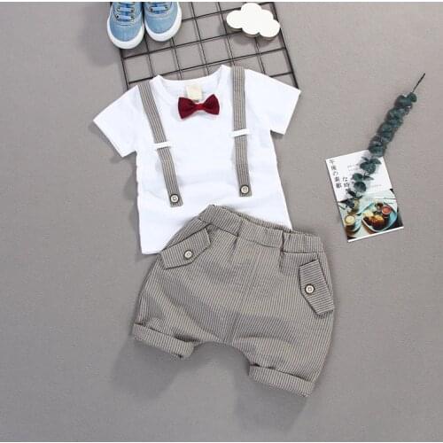 Toddler Boys Clothing Set Summer Baby Suit Shorts Shirt 1 2 3 4 Year Children Kids Clothes Suits Formal Wedding Party Costume