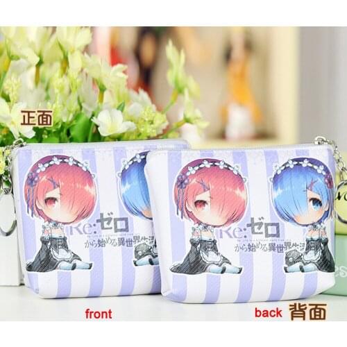 Anime Re:Life in a different world from zero Penny Purse Rem and Ram Coin Bag Change Wallet