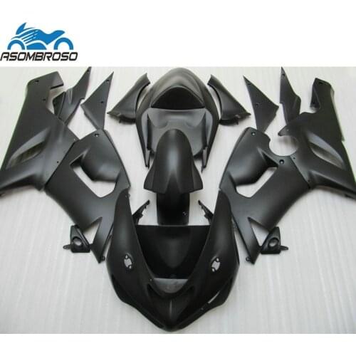 Top Selling Motorcycle Bodyparts Plastic for Kawasaki Ninja ZX6R fairing kit 2005 2006 matte black fairing set zx6r 05 06 BN557