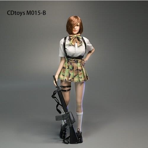 M015 1/6 female soldier tactical jk python uniform skirt pleated skirt armed girl suit