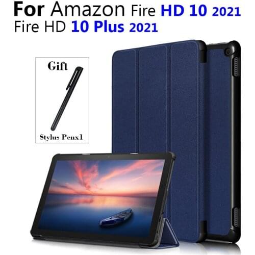 Magnetic Case For Amazon Kindle Fire Hd10 2021 /HD 10 Plus 2021 Case Pu Leather Shockproof Cover Smart Tablet Case