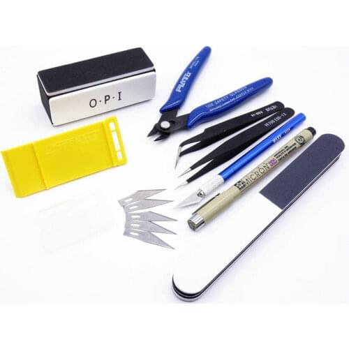 Gundam Military Model Making Tools Kit Toy Tweezers Cut pliers Graver Polished Assembly Tool - 8pcs/set