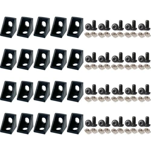 2020 1720 Series Aluminum Profile Connector Corner Brace Set, Aluminum Corner Bracket for 2020 Aluminum Extrusion Profile Rail