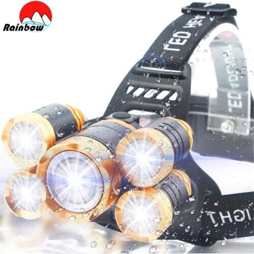15000LM Powerful Headlight 5 LED T6 Headlamp ZOOMable Head Lamp 4 Modes Head Torch Camping Fishing Lantern Waterproof Flashlight