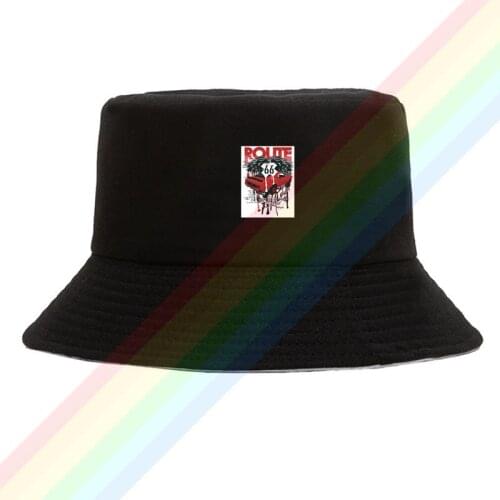 Route 66 Red Car Surrounded By Snakes Flat Top Breathable Bucket Hats Unisex Summer Printing Fishermans Hat