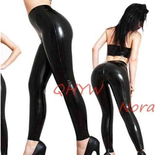 Sexy Latex Women Pants Handmade Women Trousers New Style Fetish Latex Femals Rubber Latex Pants no socks no zip