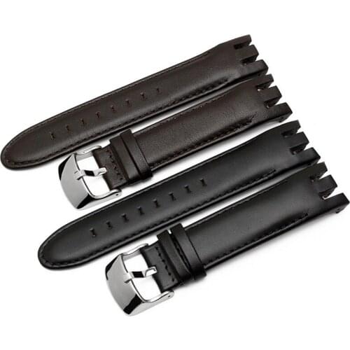 High Quality Genuine Leather Watch Strap For Swatch YRS403 412 402G watch band 21mm watchband men curved end watches bracelet